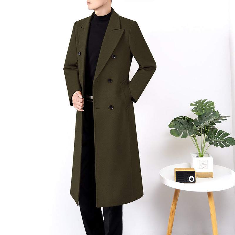 Heren lange dubbelzijdige high-end windjack van wol Ritchy's Shop