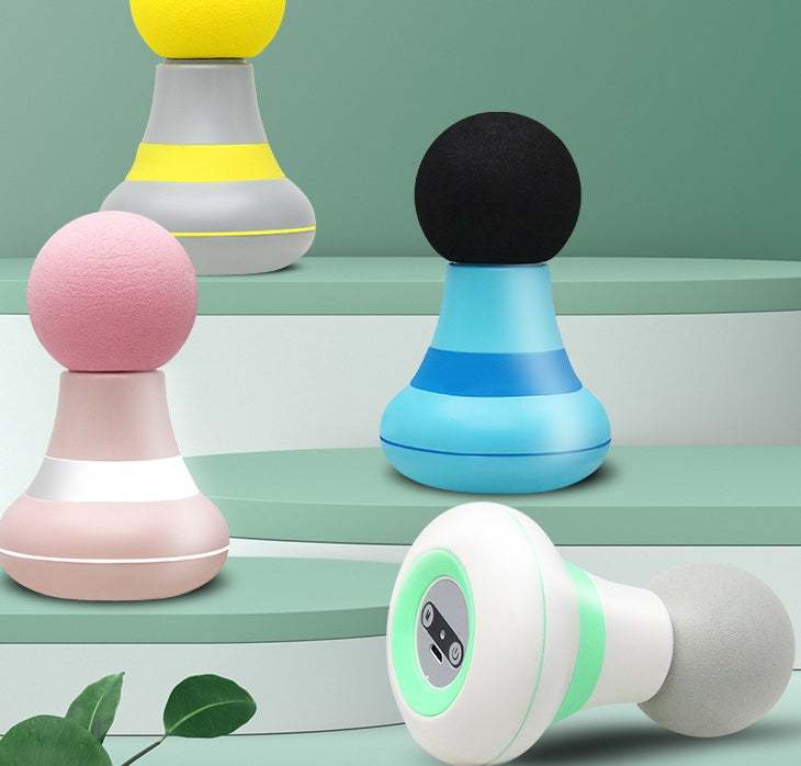 Elektrische fascia massage rug en nek mini massager in roze, draagbaar en makkelijk vast te houden voor diepe spierontspanning