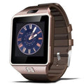 Sports Smart Watch DZ09 Card Phone Watch with 1.56 inch TFT screen and brown wristband