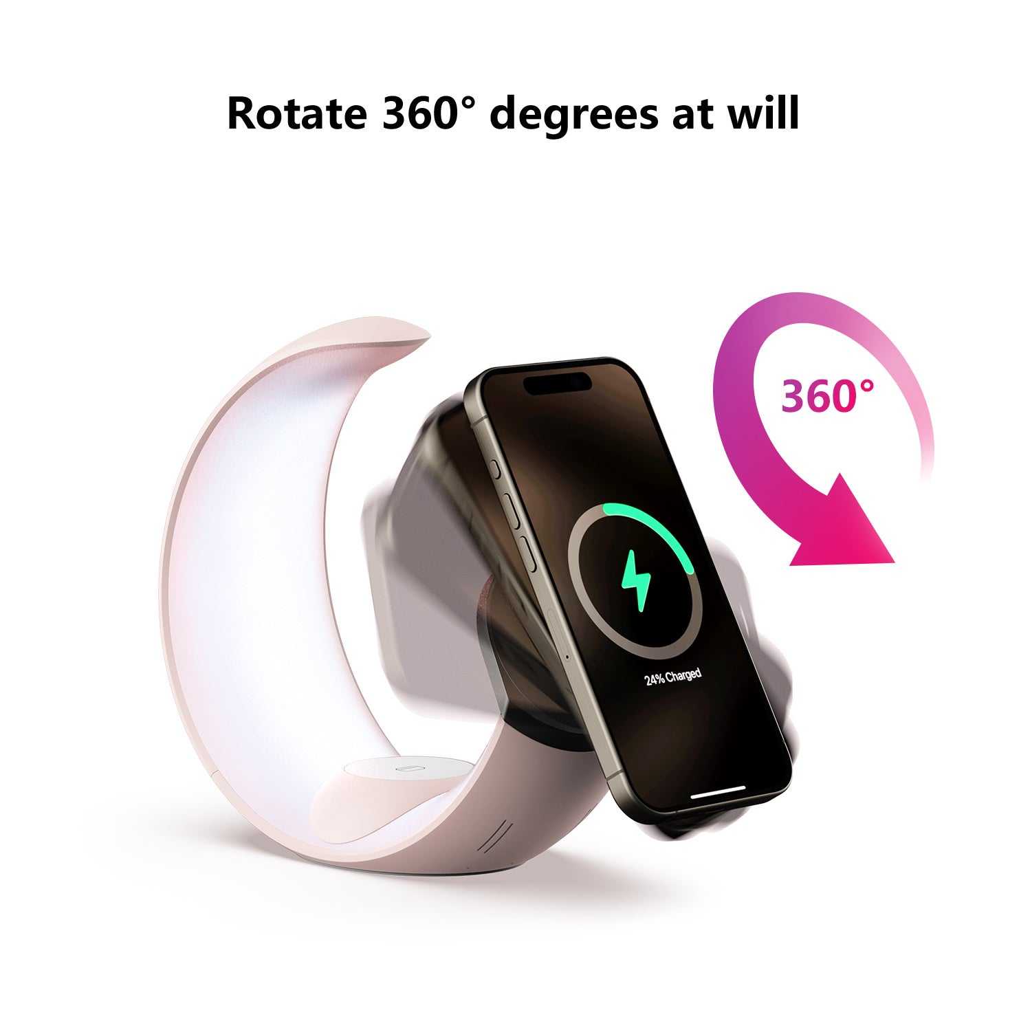 4-in-1 Crescent magnetische draadloze opladerstandaard voor meerdere apparaten, GEEN stekker Nexora Store