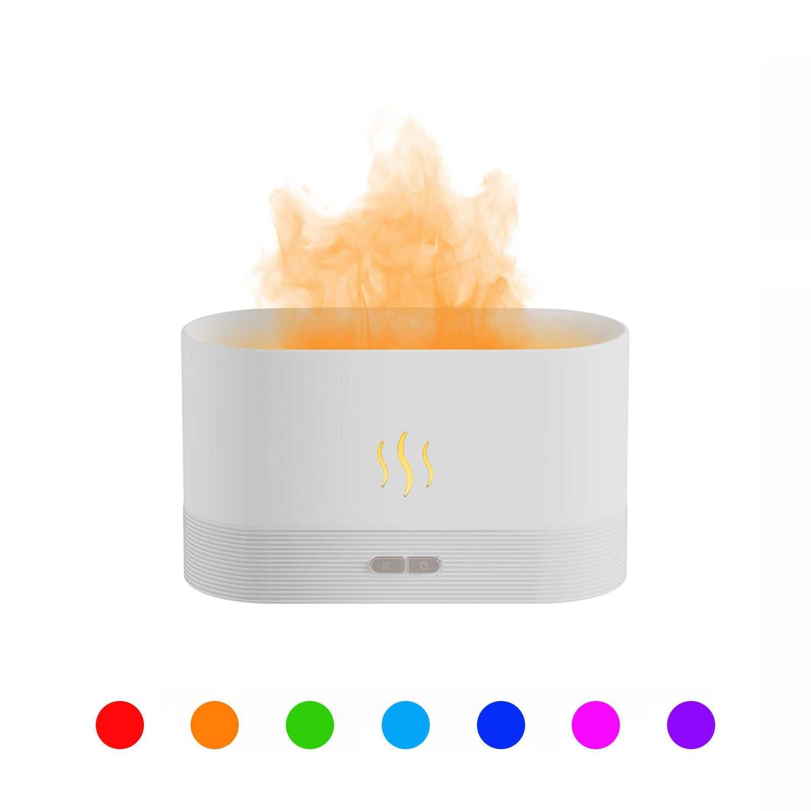 Best verkochte USB-ultrasonore vlambevochtiger (2022) met LED RGB-kleurrijke etherische olie, vuurvlam en aromaverspreider Nexora Store