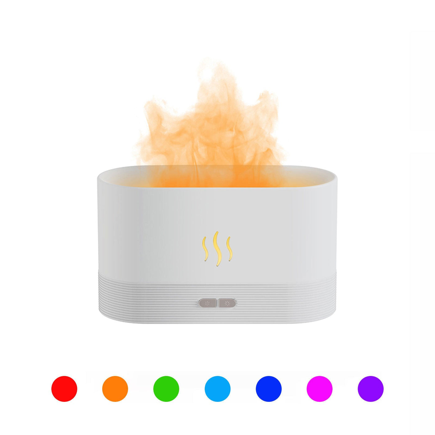 Best verkochte USB-ultrasonore vlambevochtiger (2022) met LED RGB-kleurrijke etherische olie, vuurvlam en aromaverspreider Nexora Store