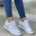 Geruite sneakers voor dames met patchwork veterschoenen en liefdesdecoratie Nexora Store