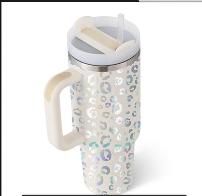 40 Oz Tumbler met handvat, rietje, geïsoleerd, roestvrij staal, morsbestendig, vacuüm koffiebeker, beker met deksel, taps toelopende mok, cadeaus voor Valentijnsliefhebbers, geschikt voor in de auto, sportschool, kantoor, reizen Ritchy's Shop