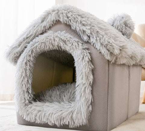 Opvouwbaar hondenhuis, kattenbed, wintervilla, slaapkennel, verwijderbaar nest, warme, afgesloten grot, bank, huisdierbenodigdheden Nexora Store