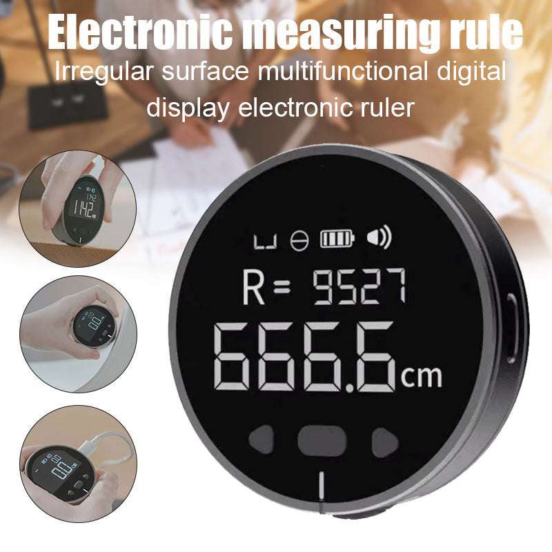 Compact elektronische meetliniaal met digitaal LCD-scherm en multifunctionele afstandsmeting tot 99 meter