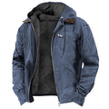 Winter Hooded Coat With Pockets Fashion Warm Fleece Zip-up Jacket Casual Outwear Men's Clothing Nexora Store