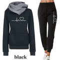 Women Tracksuit Pullovers Hoodies and Black Pants Autumn Nexora Store