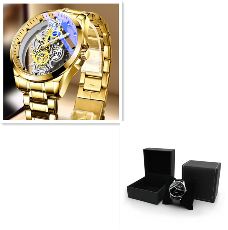 Herenhorloge Skeleton Automatisch Quartz Horloge Goud Skeleton Vintage Herenhorloge Herenhorloges Topmerk Luxe Nexora Store