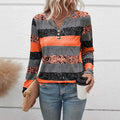 Gestreepte V-hals 3D-geprinte casual trui Nexora Store