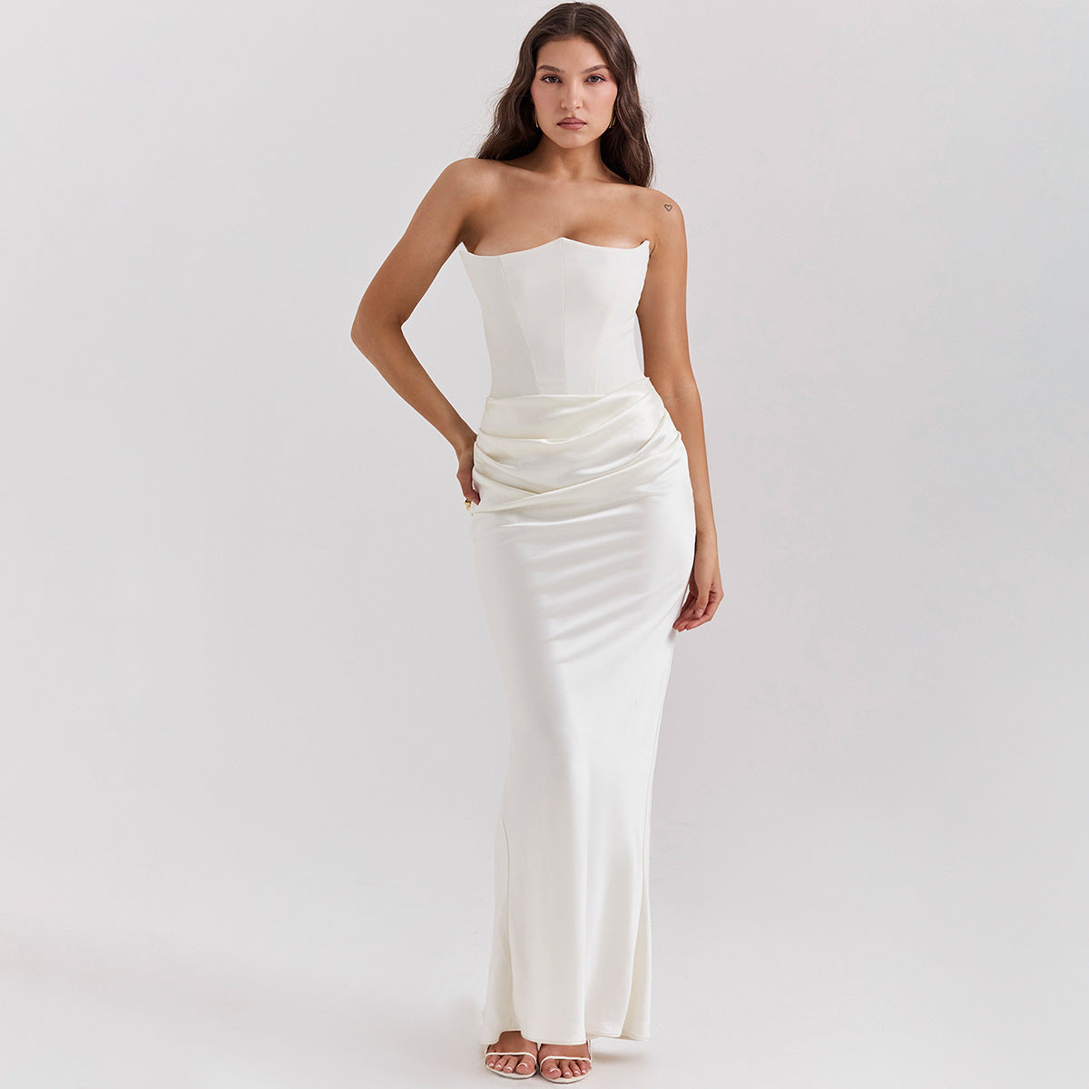 Slanke Tube Top Lange Jurk Sexy Mode Bandeau Rugloze Feestavondjurken Voor Vrouwen Kleding Nexora Store