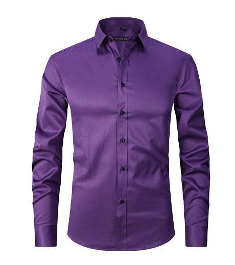 Men's Stretch Shirt Long Sleeve Non-ironing Slim Fit Nexora Store