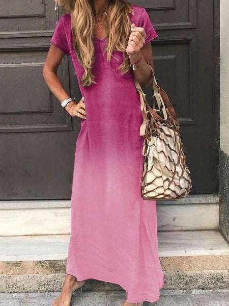 Jurk met korte mouwen en v-hals kleur Ritchy's Shop