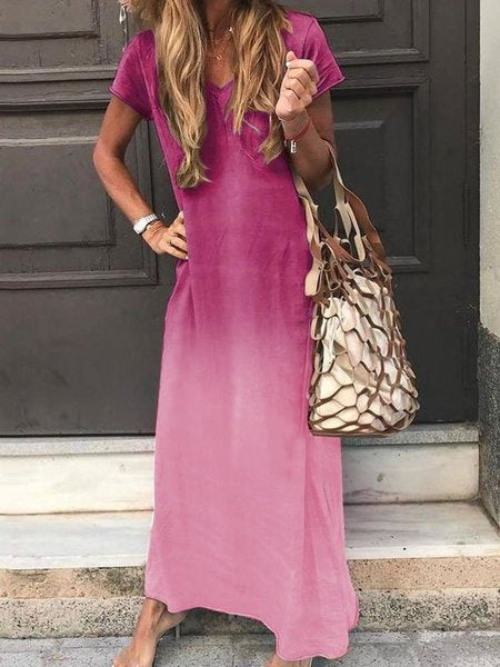 Jurk met korte mouwen en v-hals kleur Ritchy's Shop