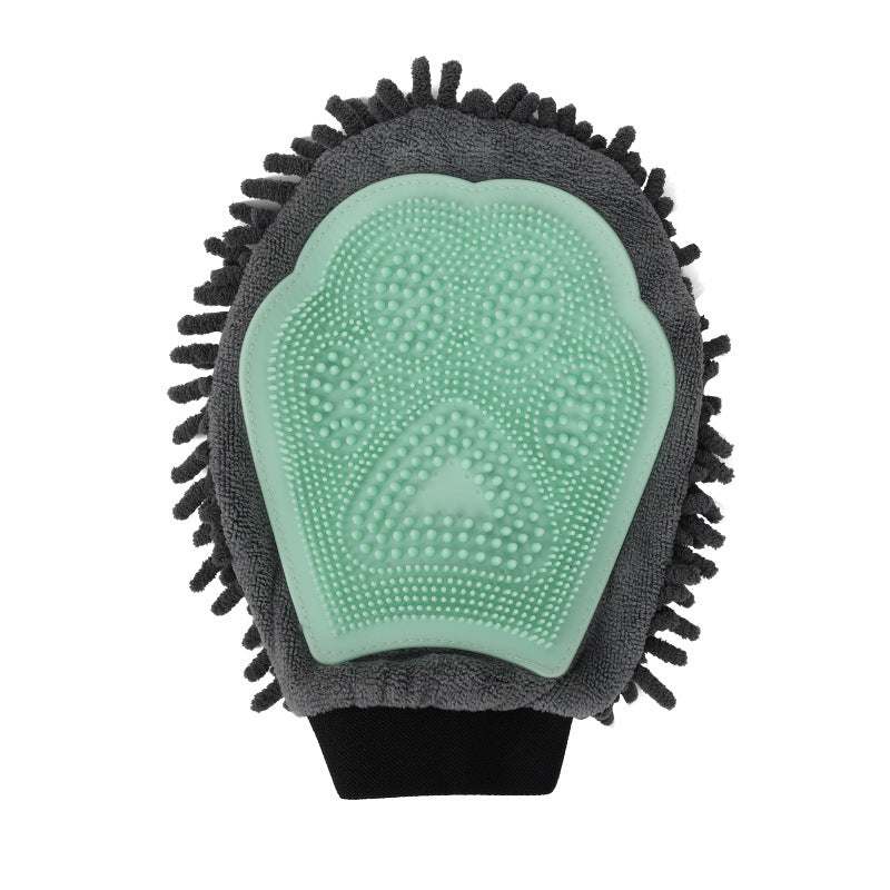 2-in-1 verzorgingshandschoen voor huisdieren, elegante hondenverzorgingstool voor borstelen, masseren en drogen, verzorgingsset voor honden en katten, 2-zijdige badborstel, reinigings- en massagehandschoen Ritchy's Shop