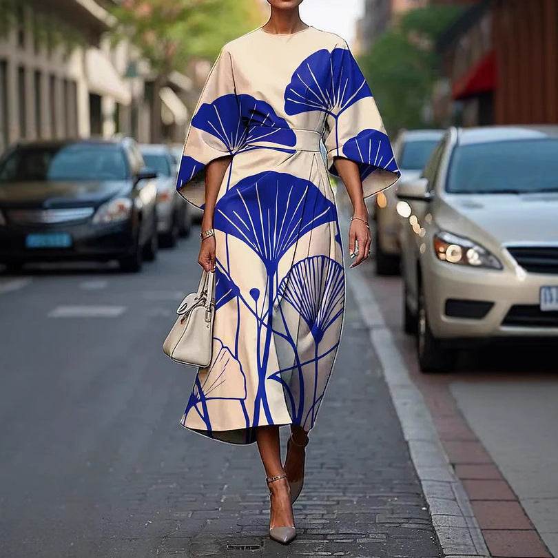 Vrouwelijke creatieve casual print elegante jurk Nexora Store