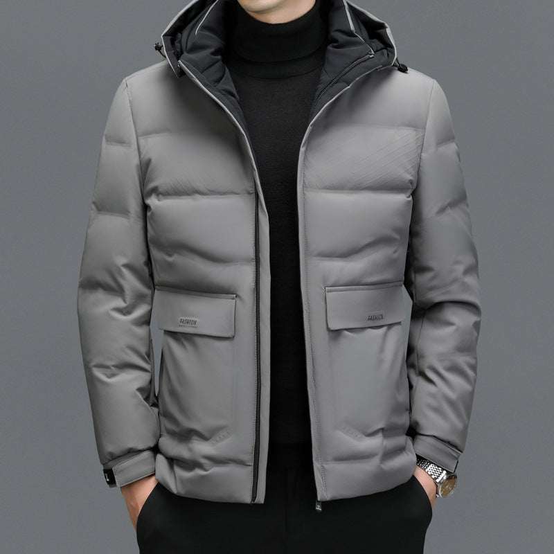 Dikke donsjas heren korte afneembare muts warm Nexora Store