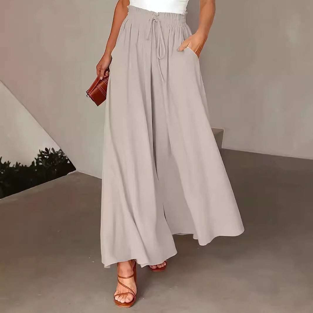 Broek met stippenprint, modieuze losse elastische taille, wijde broeken voor dameskleding Mijn winkel