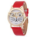 Cartoon Watch With Glasses Cat Student Belt Watch Women's Quartz Watch Gift Watch Nexora Store