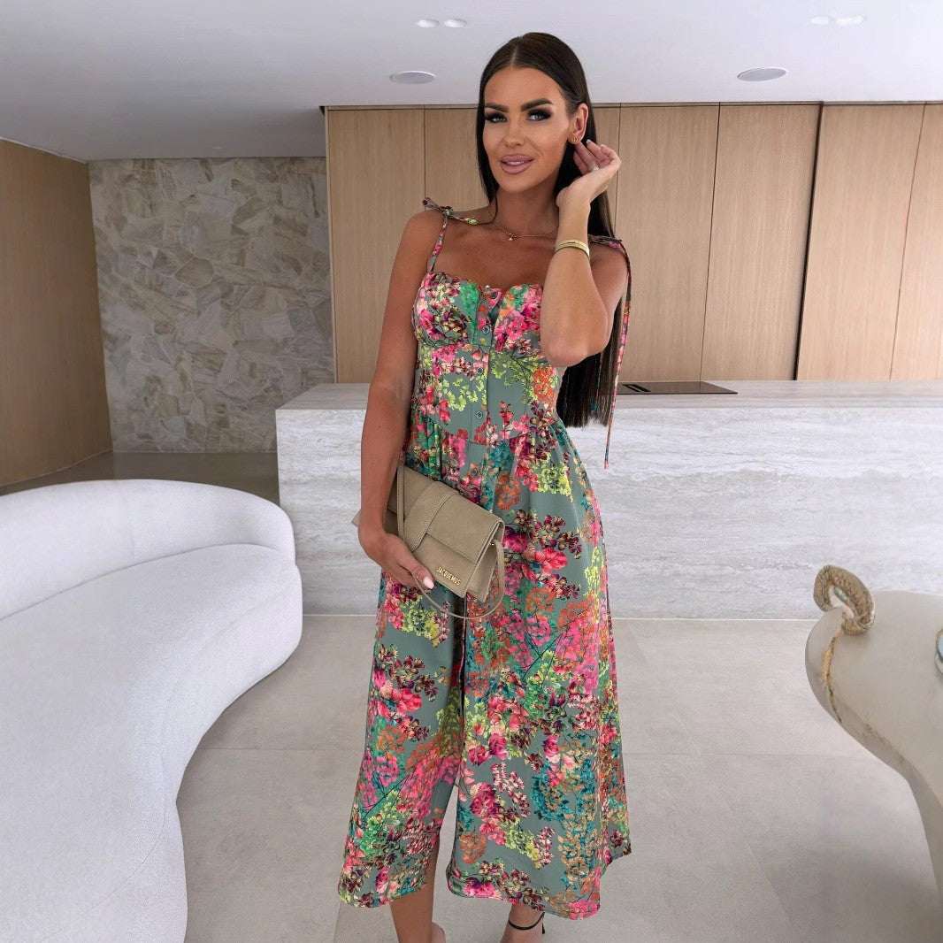 Off-neck kleur bedrukte slipjurk Nexora Store