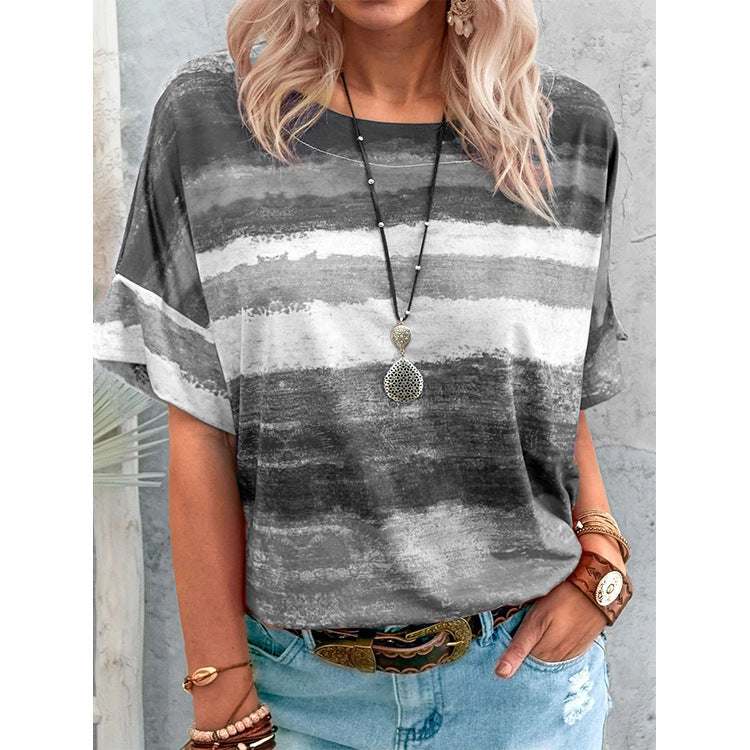 Dames T-shirt met korte mouwen en gradiëntcontrast Ritchy's Shop