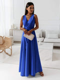 V-hals mouwloze jurk met riem Zomermode Feestclub Avond Maxi-jurken voor dameskleding Nexora Store