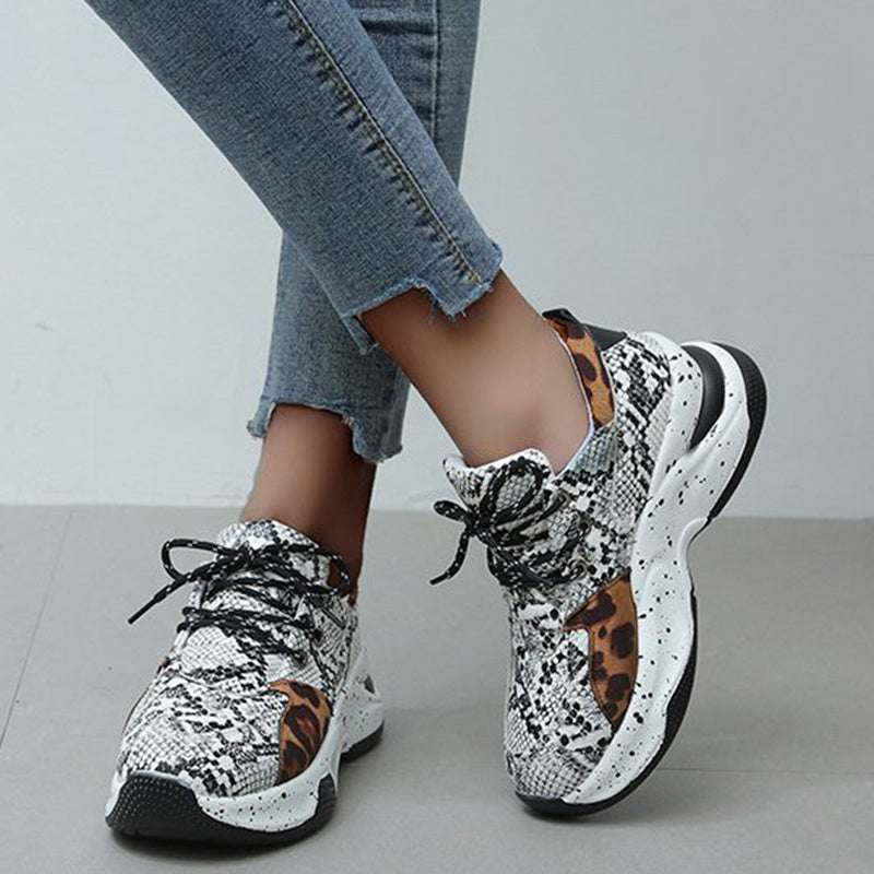Luipaardprint Sneakers Dames Veterschoenen Wandel- en Hardloopschoenen Sportschoenen Nexora Store