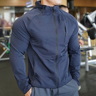 Fitness Training Slim Fit Hardlopen met Capuchon Outdoor Sportjack Heren Ritchy's Shop