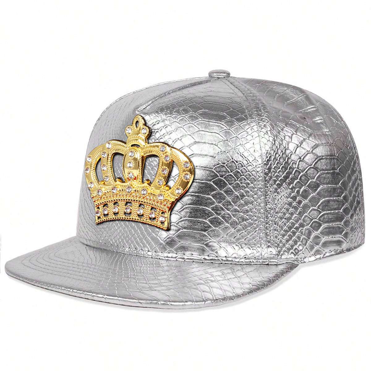 Crown Metal Label Hip Hop Hoed Europees en Amerikaans PU leren platte Eaves Cap Nexora Store
