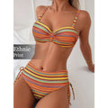 Bedrukte splitbandbikini met hoge taille, Europees en Amerikaans Nexora Store