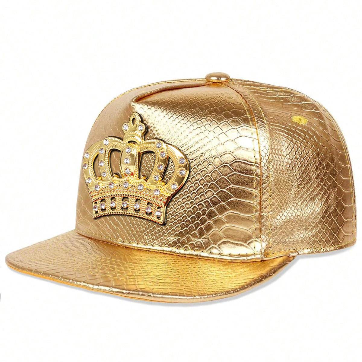 Crown Metal Label Hip Hop Hoed Europees en Amerikaans PU leren platte Eaves Cap Nexora Store