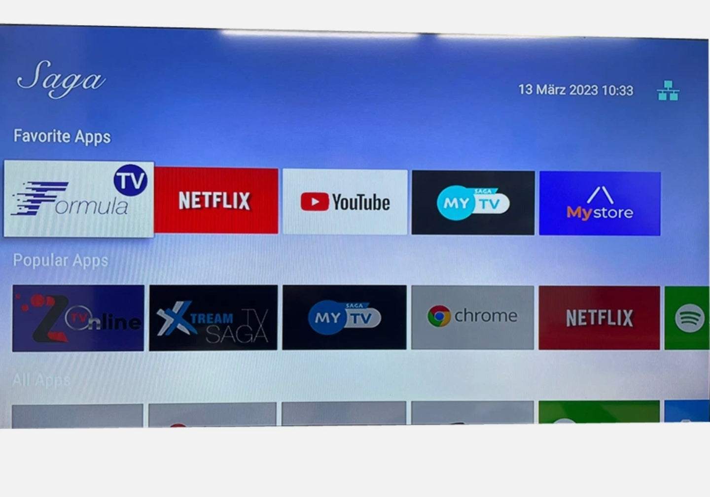 Sagatronics Elite 4K Android 10 OTT Media-Streamer 2GB RAM 16GB Flash MYTV Wlan Nexora Store