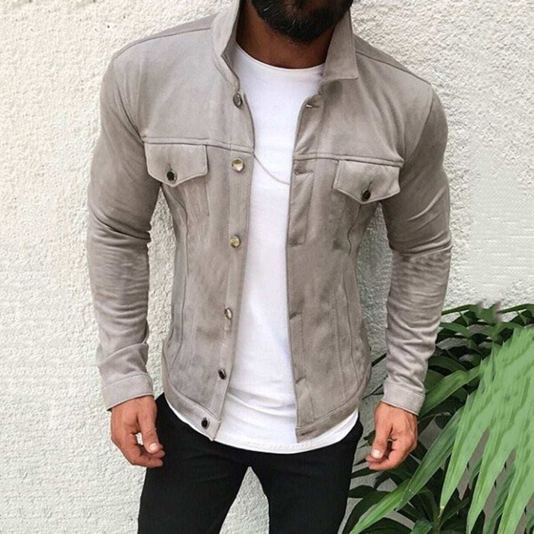 Cargojack met meerdere knopen en zakken voor heren in verschillende kleuren, slim fit katoen casual jas