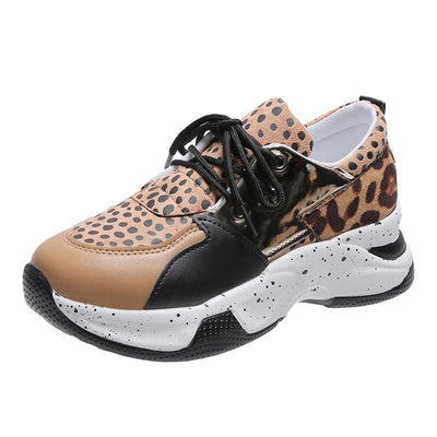 Luipaardprint Sneakers Dames Veterschoenen Wandel- en Hardloopschoenen Sportschoenen Nexora Store
