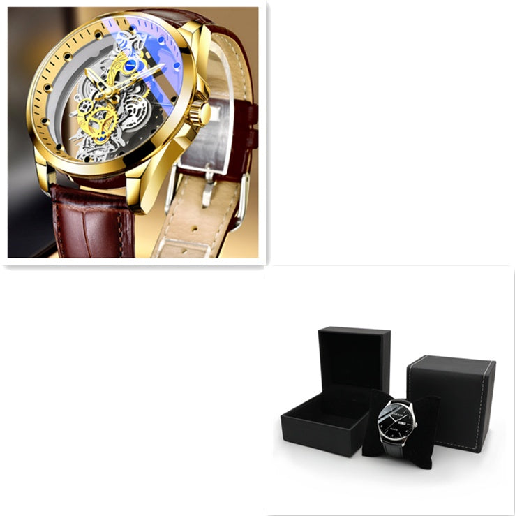 Herenhorloge Skeleton Automatisch Quartz Horloge Goud Skeleton Vintage Herenhorloge Herenhorloges Topmerk Luxe Nexora Store