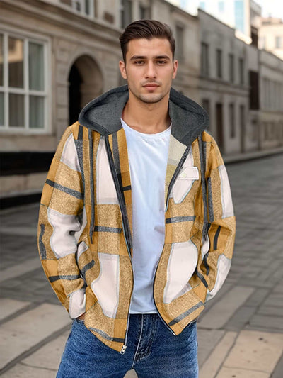 Men's Flannel Jacket Zipper Hooded Jacket Nexora Store