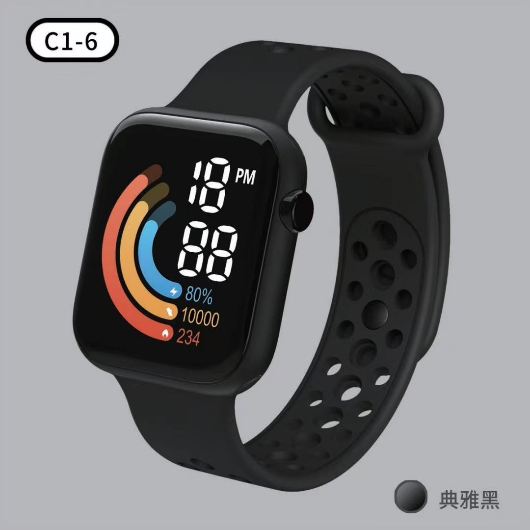 Kinderhorloge Regenboog Digitaal Display Klein Vierkant LED Nexora Store