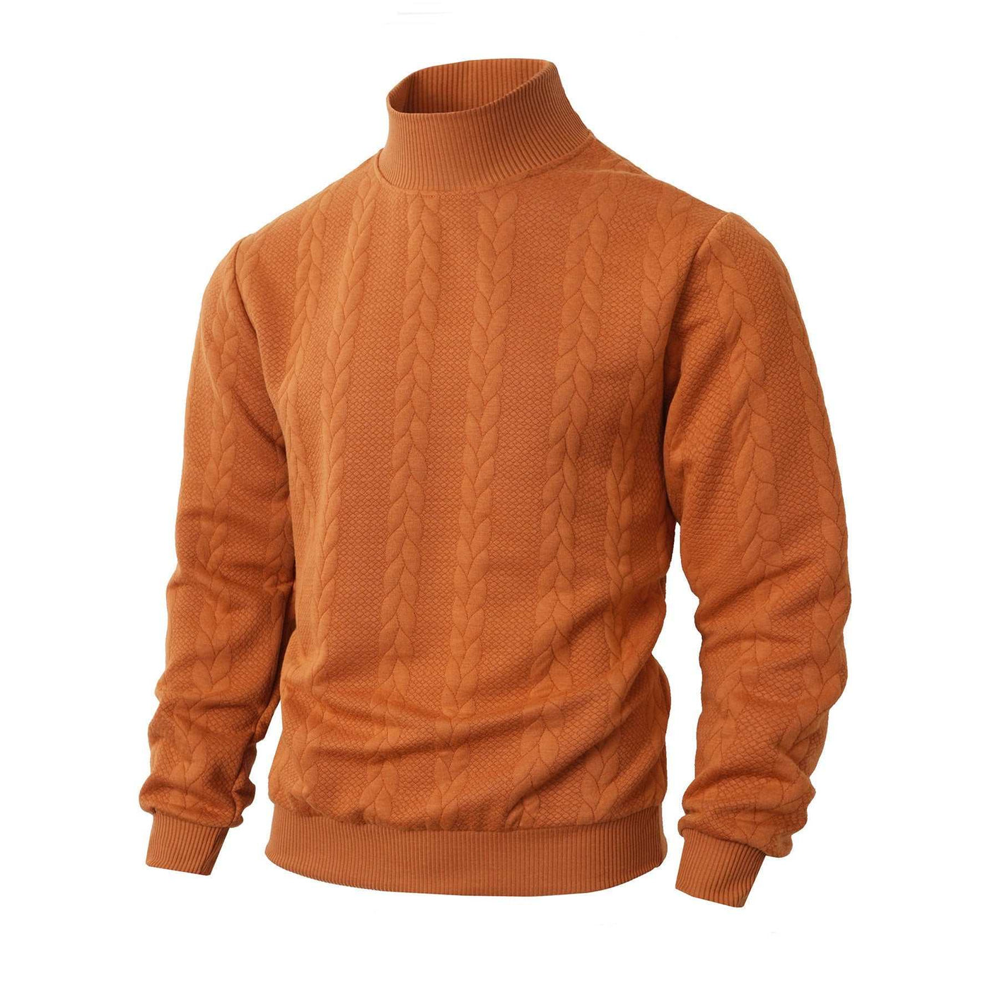 Knitted Solid Color Men's Fashion Jacquard High Collar Warm Sweater Nexora Store