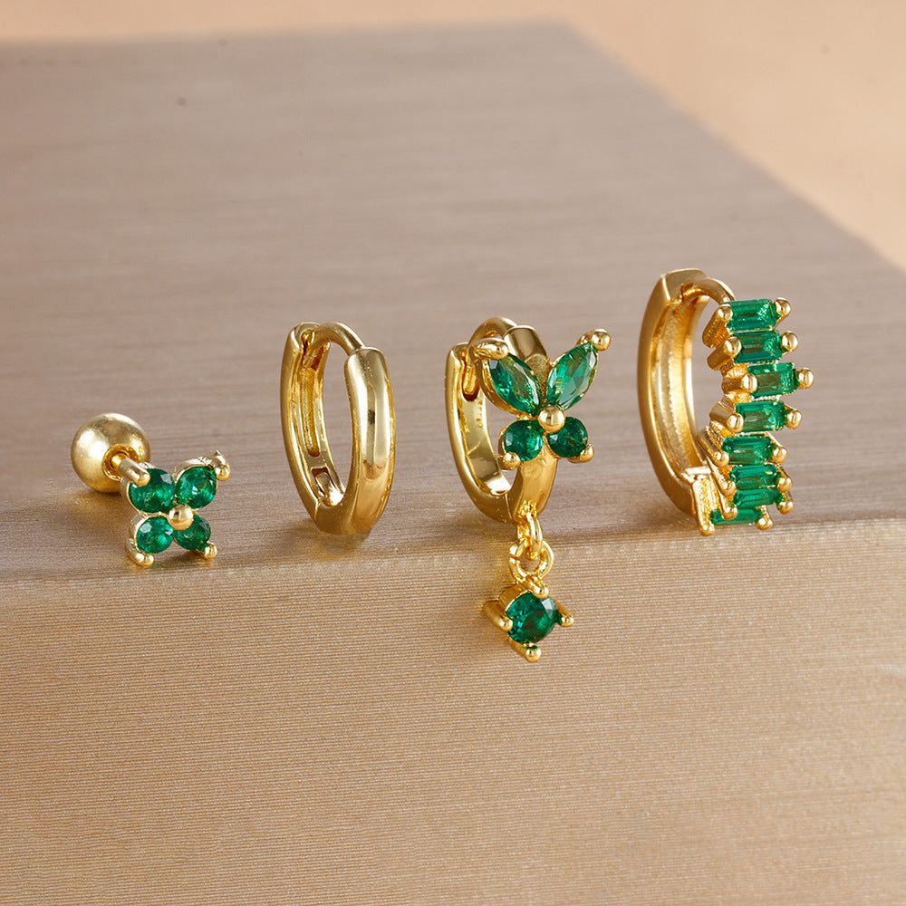 Diamond Butterfly Ear Ring Ear Clip Ear Studs Earring Set Nexora Store