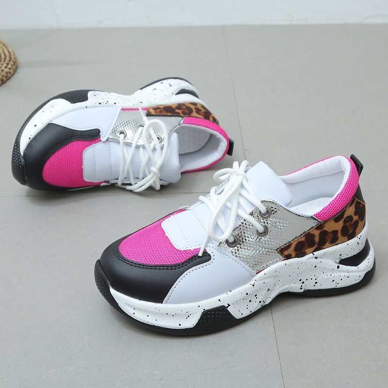 Luipaardprint Sneakers Dames Veterschoenen Wandel- en Hardloopschoenen Sportschoenen Nexora Store