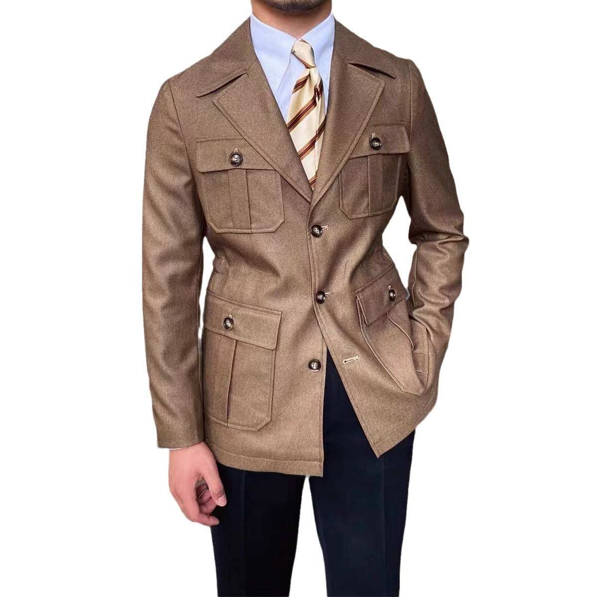 Herfst- en winterjas van Britse stijl met kraag en hoge kwaliteit Ritchy's Shop