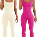 Dames tanktop met jarretels in crème en roze, strakke taille en lange mouwen, gemaakt van spandex