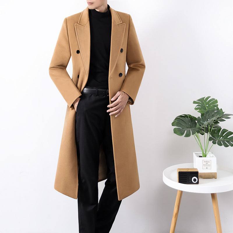 Heren lange dubbelzijdige high-end windjack van wol Ritchy's Shop