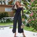 Dames jumpsuit met wijde pijpen en off-neck Ritchy's Shop