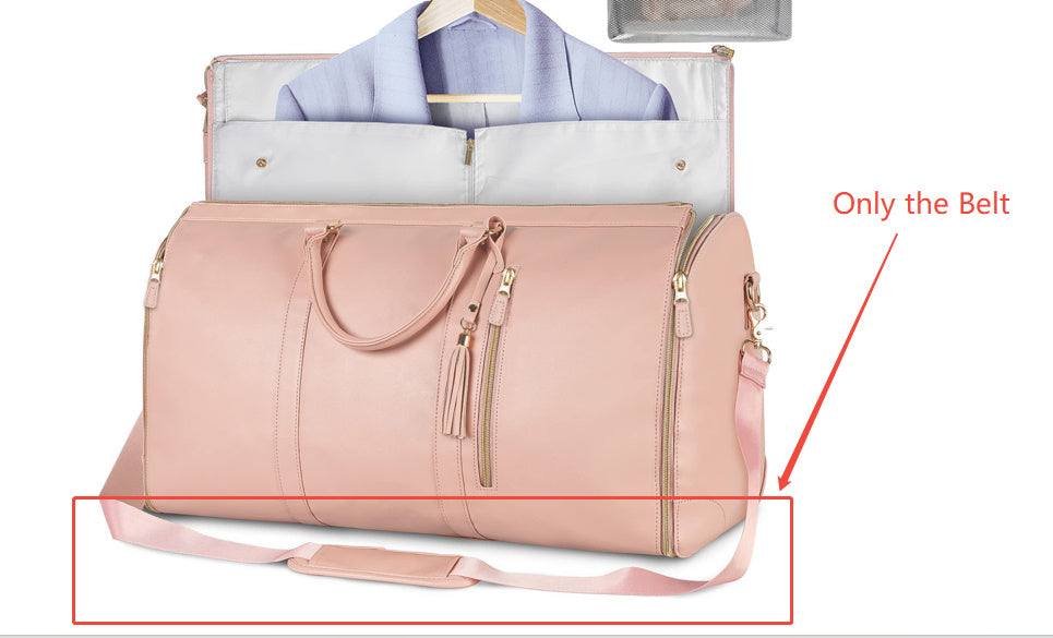 Roze grote reistas van PU met ritsen en afneembare schouderriem, stijlvol en waterdicht voor reizen.