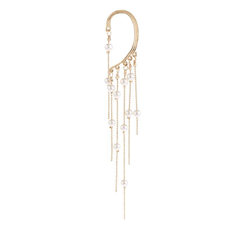 Long Thin And Thin Temperament Fringed Pearl Earrings Nexora Store
