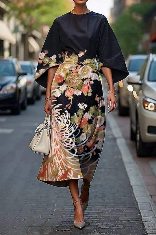 Vrouwelijke creatieve casual print elegante jurk Nexora Store