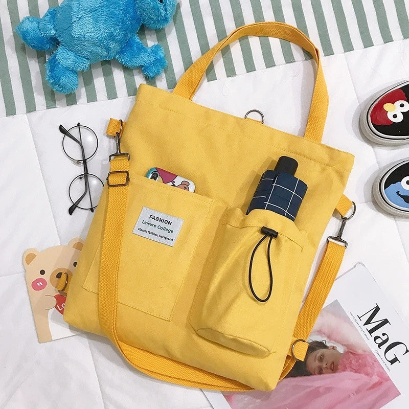 Harajuku Canvas Tassen Studenten Handtas Met Zakken Preppy Buckpack Schoudertas Voor Vrouwen Schooltassen Nexora Store