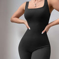 Zwarte dames tanktop met jarretels en ribstructuur in taillemodel