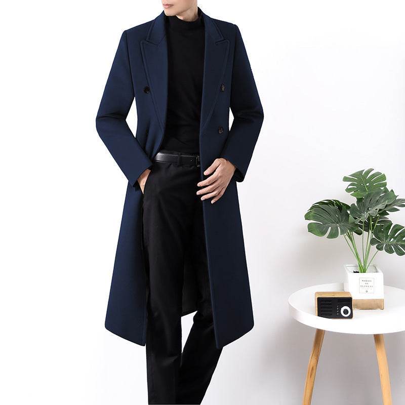 Heren lange dubbelzijdige high-end windjack van wol Ritchy's Shop